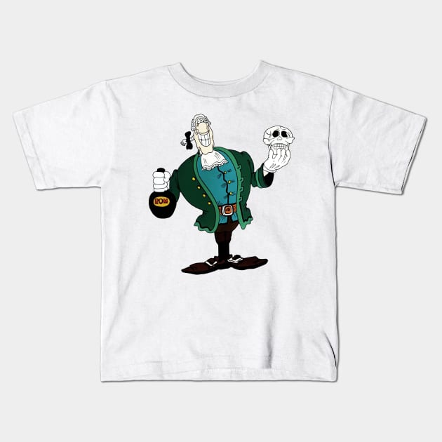 Treasure Island Dr. Livesey Rom & Skull Kids T-Shirt by Lycane